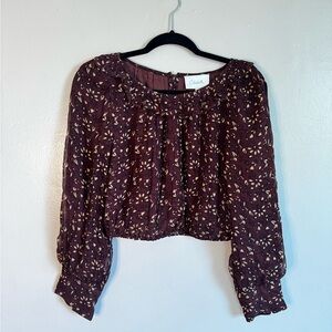 Cleobella Women's Burgundy Floral Top